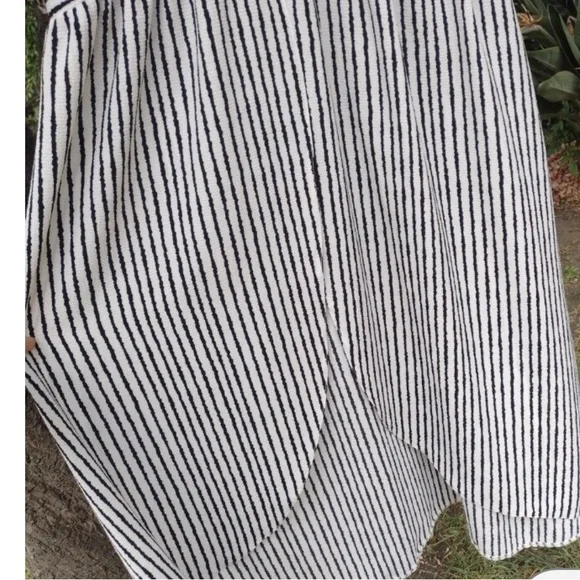 FAVLUX Black and White Striped High Low Dress - Picture 7 of 8